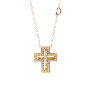 Damiani Belle Epoque Cross Diamond Necklace Pink Gold (18K) Diamond Men,Women...
